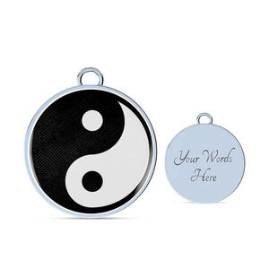Yin Yang Bracelet Personalized Engraved Silver Circle Bangle Bracelet Custom Na